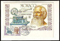 MONACO - 16 Diciembre 1987 - CENTENARIO SAMUEL MORSE - CARTE MAXIMUN)